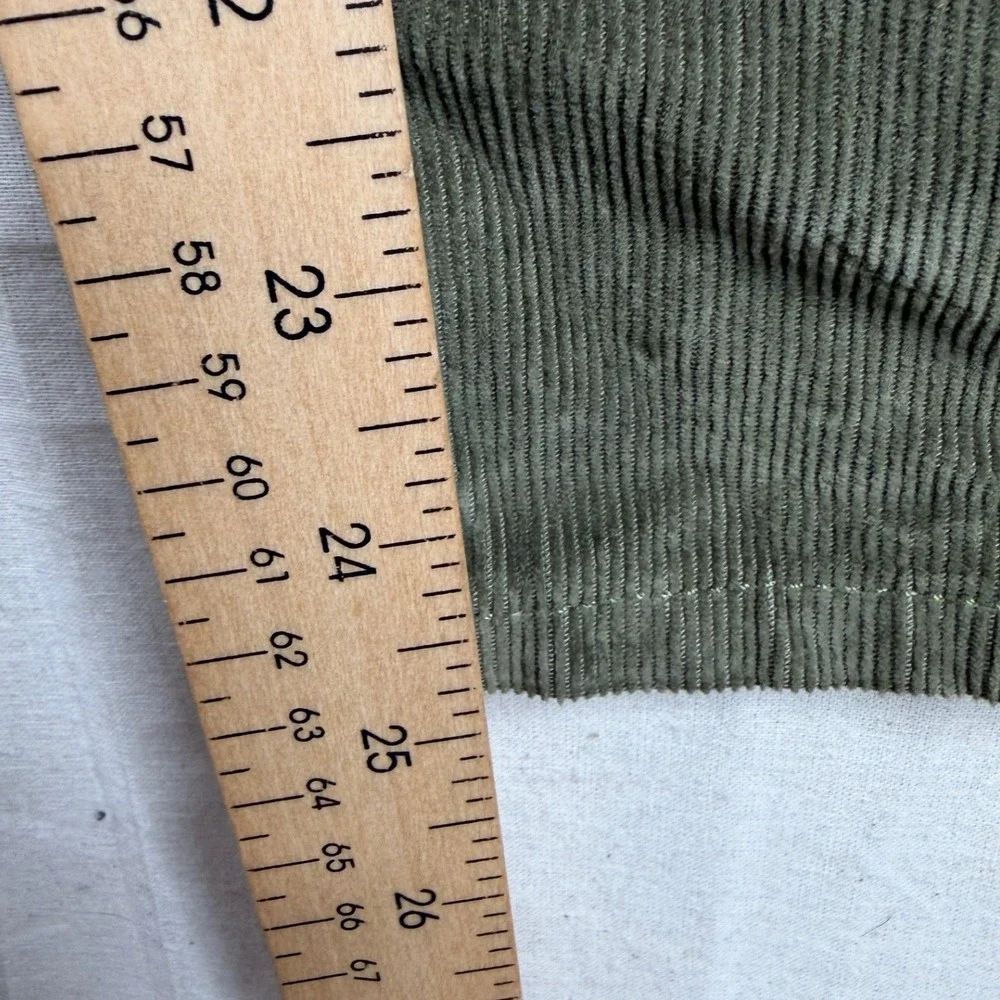 J. Crew Women's Wide Leg Corduroy Trouser Pants size 27 Olive Green CN715